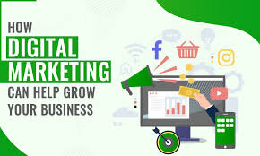 a graphics showing details about how digital marketing can help to grow your business